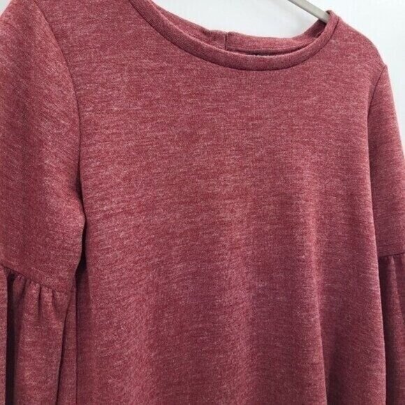 Lucky Brand Long Sleeve Top Womens Size Small Maroon Bell Sleeves 7W72135 - Picture 2 of 11